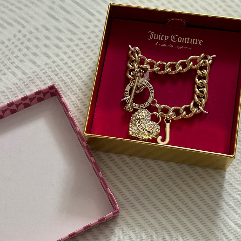 Juicy Couture Charm Bracelet with Heart and Logo New in Box
